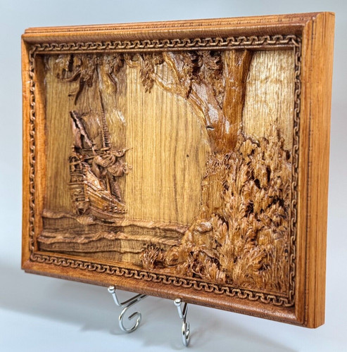 Pirate ship wal - ship, carved