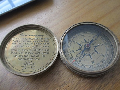 Vintage style sundial compass - vintage,