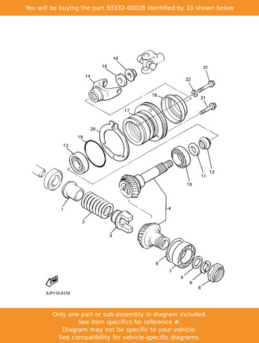 Yamaha bearing 93332 - bearing,, 93332-00028