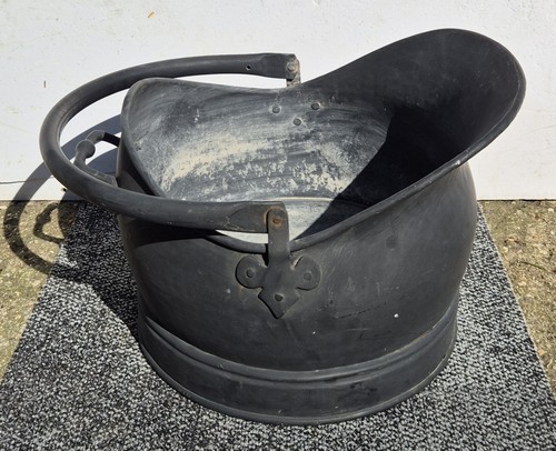 Vintage galvanised metal coal - vintage,