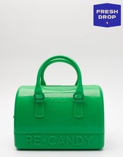 RRP€212 FURLA RE-CANDY TPU Boston Bag Green Double Handles Zipped