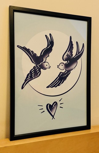 Illustrated print blue and - of,