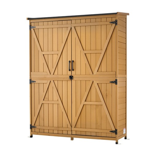 Wooden garden tool shed - garden,