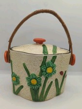 Japanese Vintage Hand Painted Biscuit Barrel Majolica Klimax Cottagecore