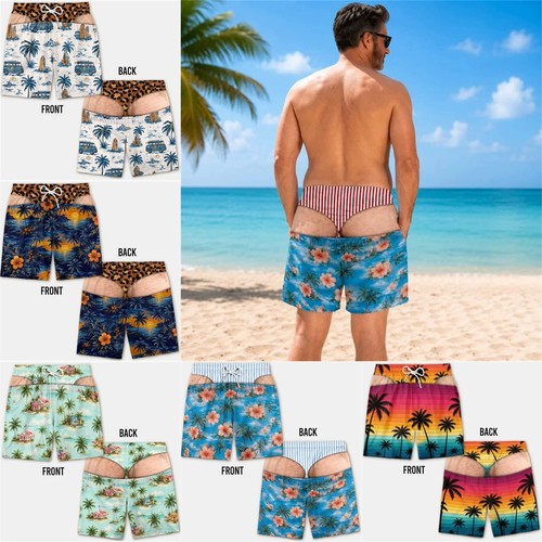 Mens funny printed swim - mens,