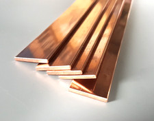Copper Flat Bar Stock Plate C101 1" x 1/8" (25.4mm x 3.2mm) Various Lengths