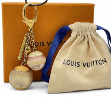 Auth Louis Vuitton Bijoux Sac Mini Lin Croisette M65643 Key Charm W/Box TF100005