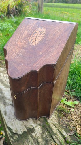 Antique wooden knife box - wooden,