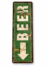 BEER THIS WAY 11X4 TIN SIGN