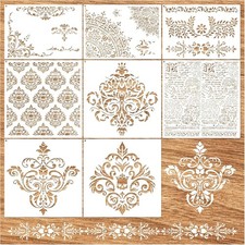 Large Damask Stencils for Walls Drawing Corner Border Stencil Reusable Layering