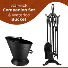 Vintage Fireside 5 Piece Companion Set Twisted Iron Fireplace Tools Poker Fire