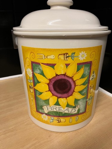 Ceramic bread bin - , sunflower