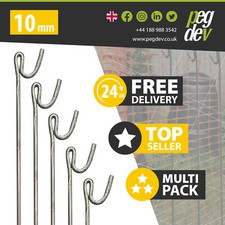 20 x METAL FENCING PINS 1200 x 10mm - Barrier Fence Stakes Events Temporary