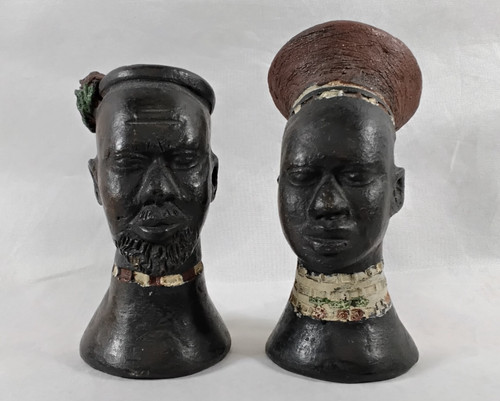 Vtg zulu african bust - african,