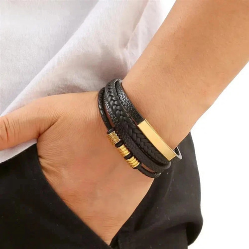 Men leather bracelet - men,