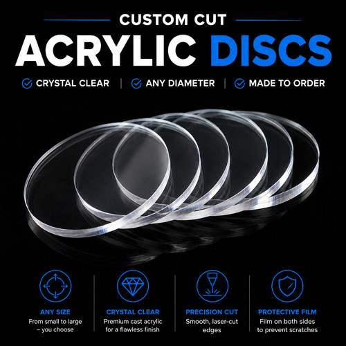 Clear plastic laser cut circle - plastic,