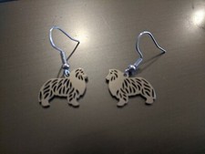 Rough Collie Lassie Dog Tibetan Silver Earrings