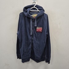 Barbour Steve McQueen Draft Hoody Navy Full Zip Biker Hoodie Jacket Size XL