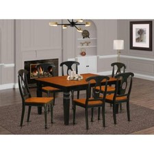 7  Pc  Dining  set  with  a  Kitchen  Table  and  6  Wood  Dining  Chairs ...