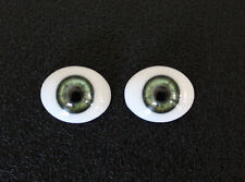 Solid glass eyes oval flat
