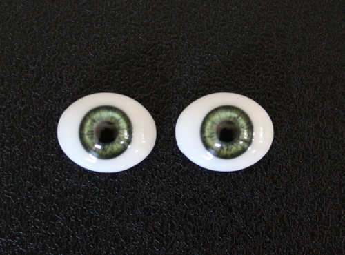 Solid glass eyes oval - , flat