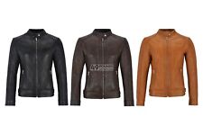 Ladies Fashion Biker Retro Padded Style Motorcycle Real Napa Leather Jacket 4550