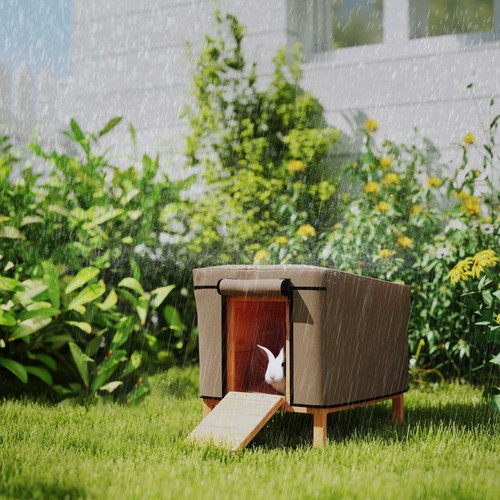 Pawhut rabbit hutch cover - pawhut,
