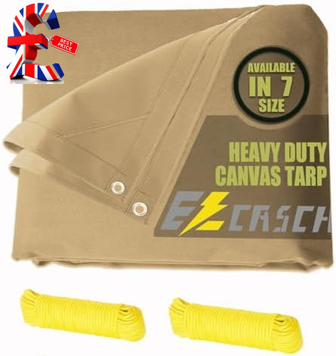 Canvas tarp 66x4 - tarp, 3.66x4.88m