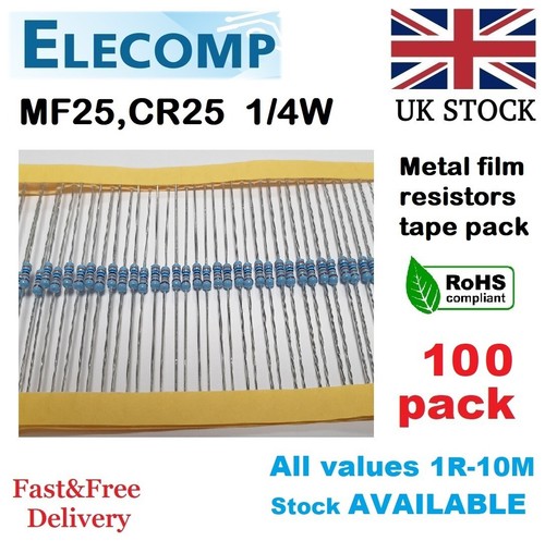 Mf25 resistors all - 1/4w,