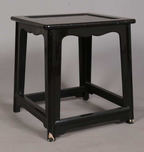 Chinese black lacquered hall - black,