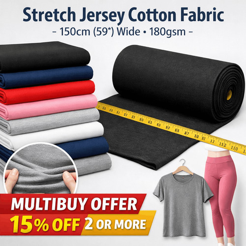 Stretch jersey cotton fabric - stretch,