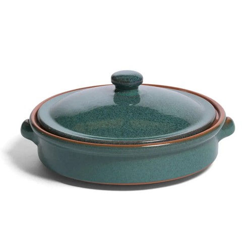 Terracotta round dish with lid - round,