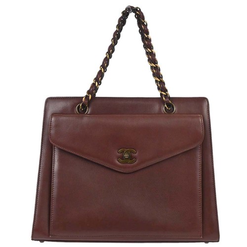 Chanel brown calfskin handbag - brown,