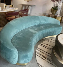 Unique Blue Curved Sofa - Ex Showroom Display