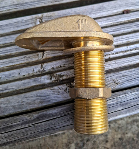 Brass through hull fitting for - through,