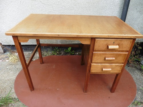 Vintage oak writing desk - oak,