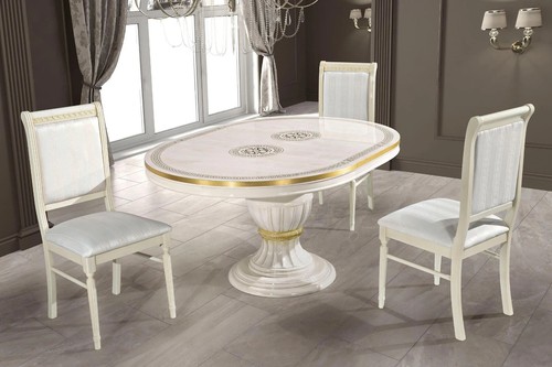 Aria italian cream gold round - italian, cream/gold