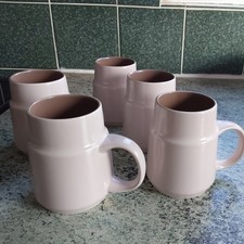 5 vintage Poole Pottery sepia