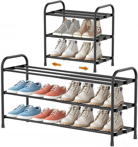 Tier expandable shoe rack - 3-tier,