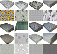 Grey Tablecloth Wipe Clean  PVC Oilcloth Vinyl Table Cover Protector