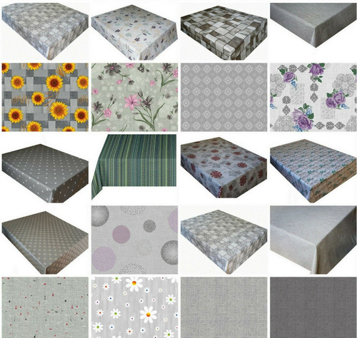 Grey tablecloth wipe clean - tablecloth,