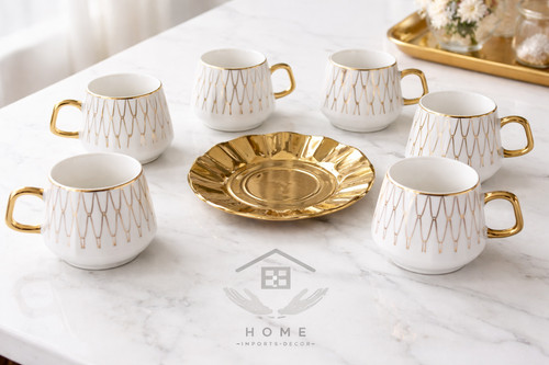 Turkish tea set - turkish, white
