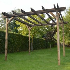 Garden Wooden Gazebo Pergola Kit - Double Garden - 4.2m Width
