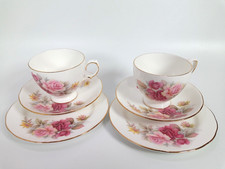 2x Queen Anne Pink Roses Trio