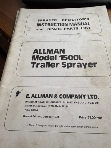 Allman sprayer model 1500l - sprayer,