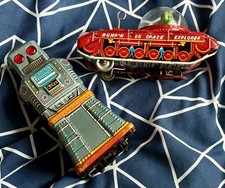 2 VTG TINPLATE SPACE TOYS ATOM