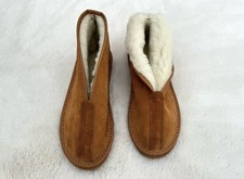Women’s Suede Slippers Boots With Foldable Cuff And Sheepskin Wool Lining.