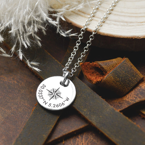 Sterling silver large disc - silver,