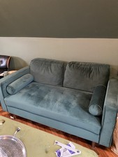 Dunelm Zoe 2 Seater Sofa Green Velvet RRP £599 