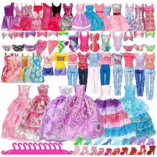 50Pcs Barbie Doll Clothes Bundle Dresses Shoes Set Lot Accessories Girl Toy Gift